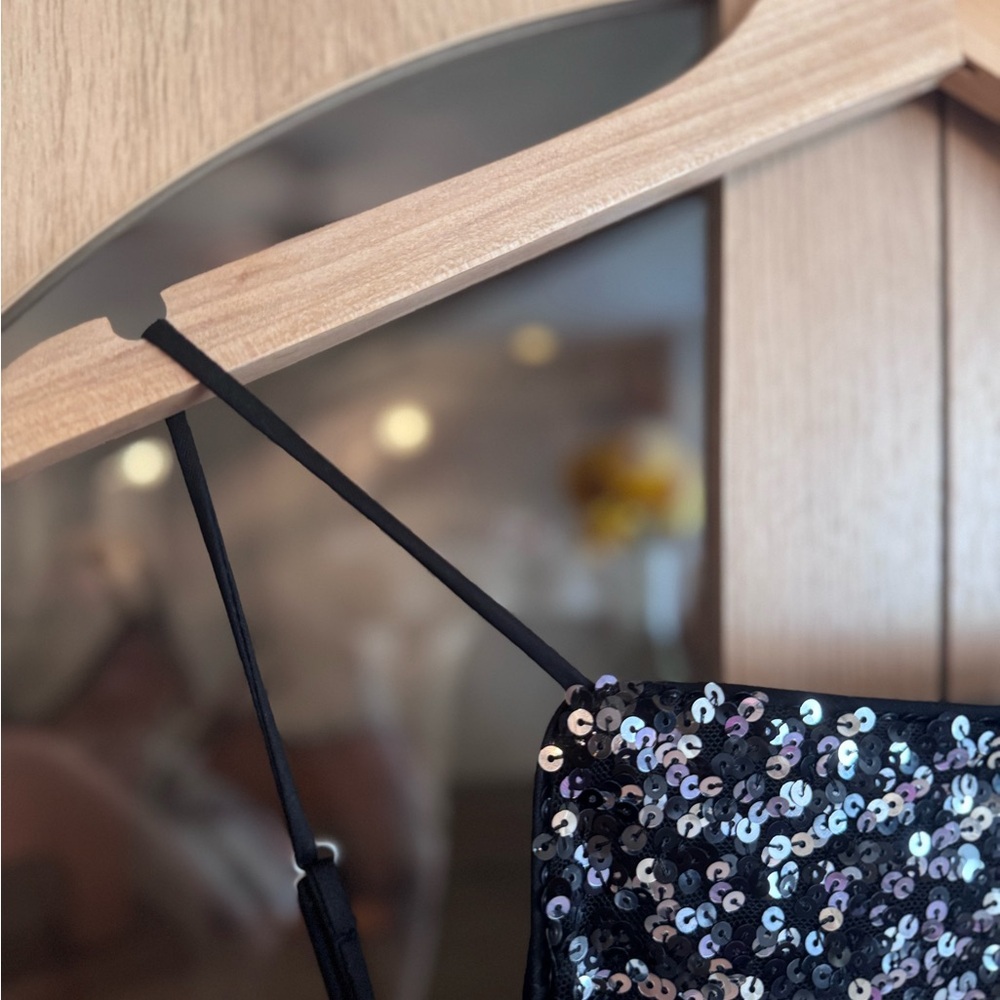 Blashe Black & Silver Halter Mini Dress BD05472 | Large Sparkly Party Cocktail - Picture 3 of 14